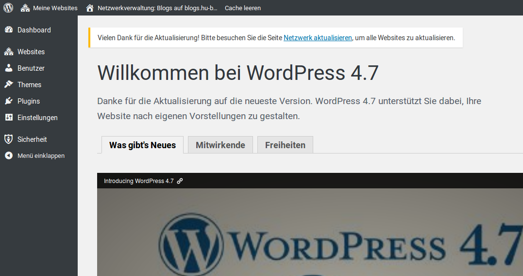 WordPress Datenbankaktualisierung