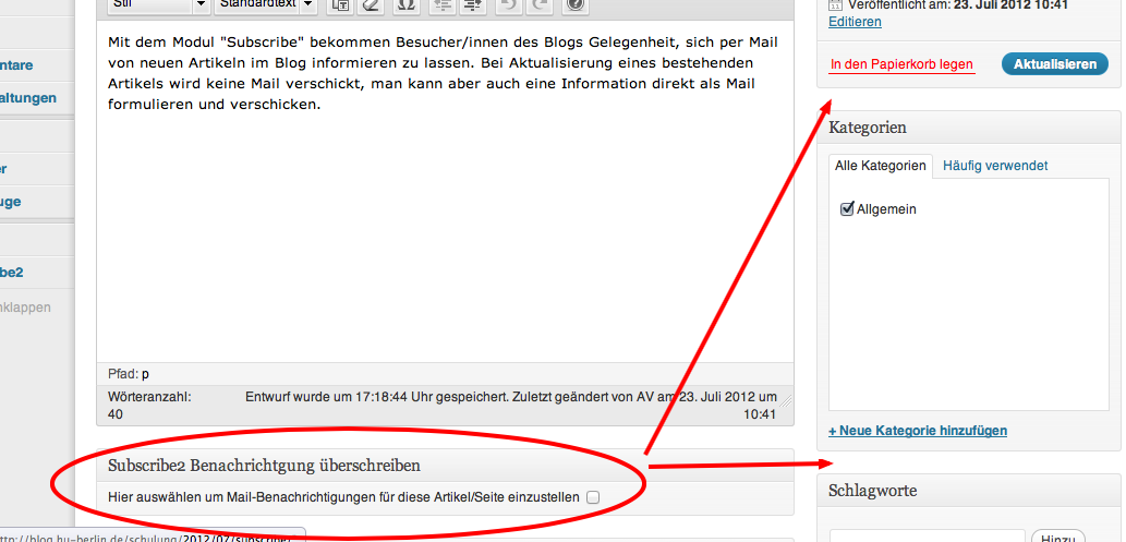 HU-Blogs Subscribe2 Beitrag